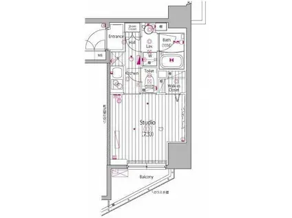 ガーラ・ステーション横濱関内(1K/7階)の間取り写真