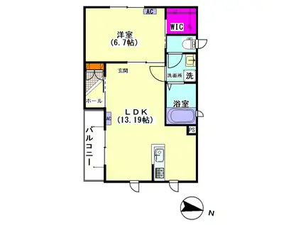 ハウス リヴィエール(1LDK/3階)の間取り写真