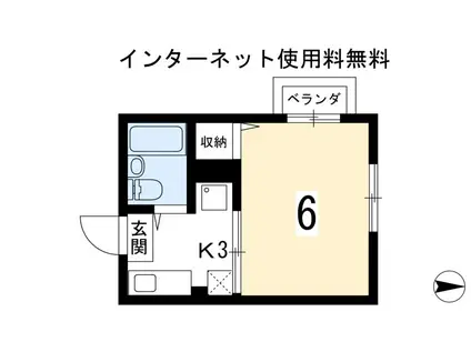 プレール北白川(1K/2階)の間取り写真