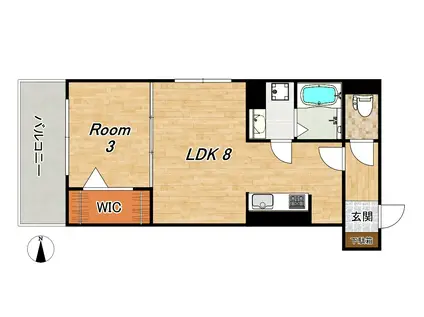 D-ROOMグレース西院(1LDK/2階)の間取り写真