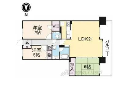 エスリード高田市駅南(3LDK/2階)の間取り写真