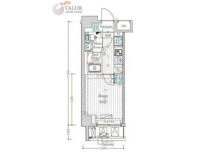 吉野町マンションII(1K/2階)の間取り写真