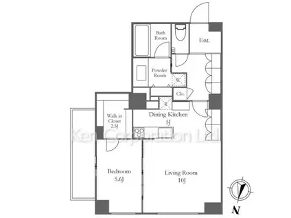 グランドメゾン恵比寿の杜フロントレジデンス(1LDK/6階)の間取り写真