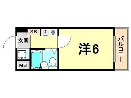 ピュア住江(1K/3階)の間取り写真