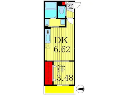 AJ南柏ウエストI(1DK/1階)の間取り写真