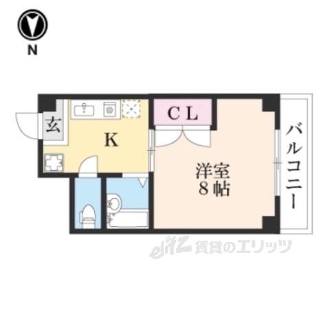 PEACE WELL GION(1K/4階)の間取り写真