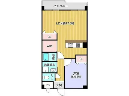 SEASONCOURT FUKUE(1LDK/3階)の間取り写真