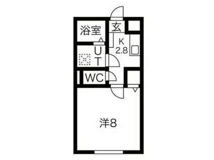 ヴィラカリーヌ(1K/1階)の間取り写真