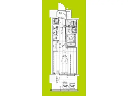 エステムコート難波ウエスト-SIDEIXレデント(1K/6階)の間取り写真