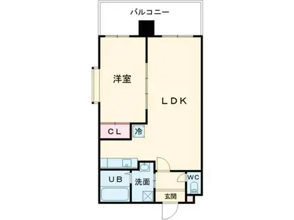 SGB浜町(1LDK/6階)の間取り写真