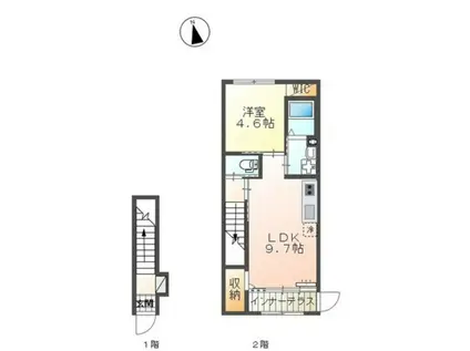 ウィステリアVII(1LDK/2階)の間取り写真