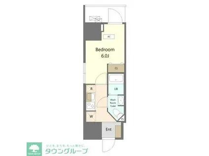 ALIVIS船橋イースト(1K/2階)の間取り写真