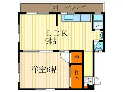 ロハス長岡京(1LDK/1階)の間取り写真