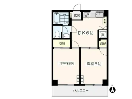 トリアノン87(2DK/B1階)の間取り写真