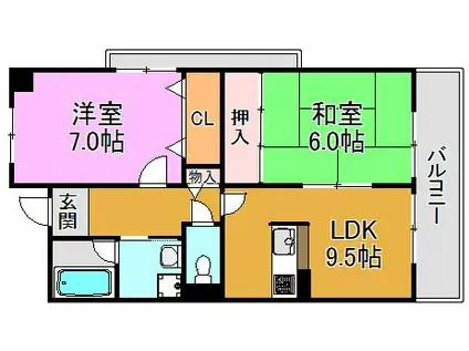 ポイントモーア(2LDK/2階)の間取り写真