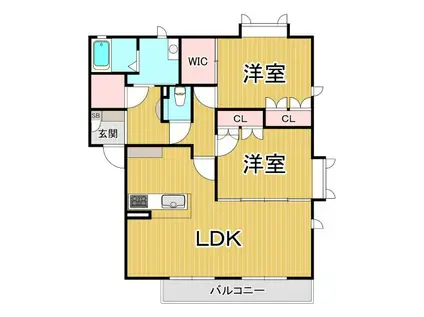 DAIKENN武庫之荘オスト(2LDK/2階)の間取り写真