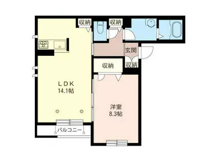 ガーデンハイツ(1LDK/2階)の間取り写真