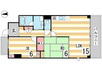 プリメーラリヨン(2LDK/1階)の間取り写真