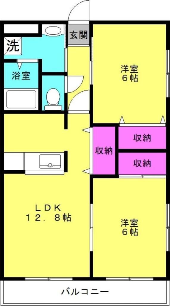 エクセル ピア(2LDK/3階)の間取り写真