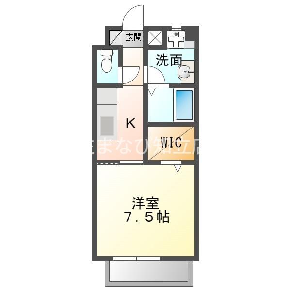 クレアK&K(1K/1階)の間取り写真