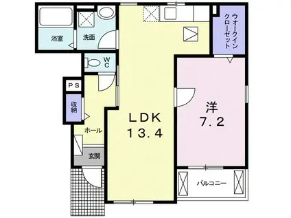 マーベラス・フラン(1LDK/1階)の間取り写真