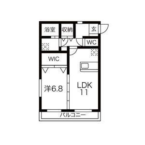 ラポール今沢(1LDK/1階)の間取り写真
