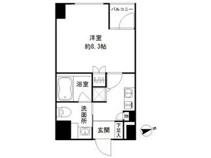 RODIA立川(1K/1階)の間取り写真