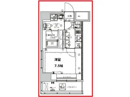 セジョリ駒込西ヶ原(1K/9階)の間取り写真