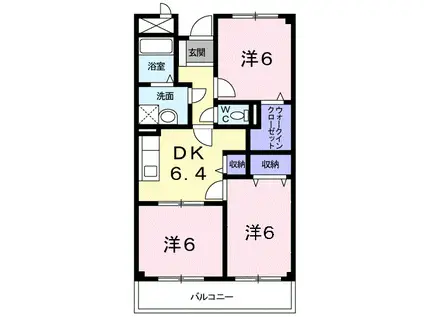 イーストパレス(3DK/6階)の間取り写真
