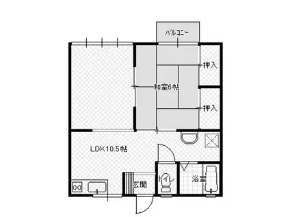 スカイハイツ(1LDK/2階)の間取り写真