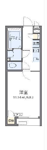 クレイノKIMATAIII(1K/1階)の間取り写真