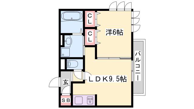 J・アメニティ北今宿(1LDK/2階)の間取り写真