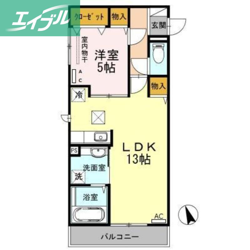 LUCE(1LDK/1階)の間取り写真