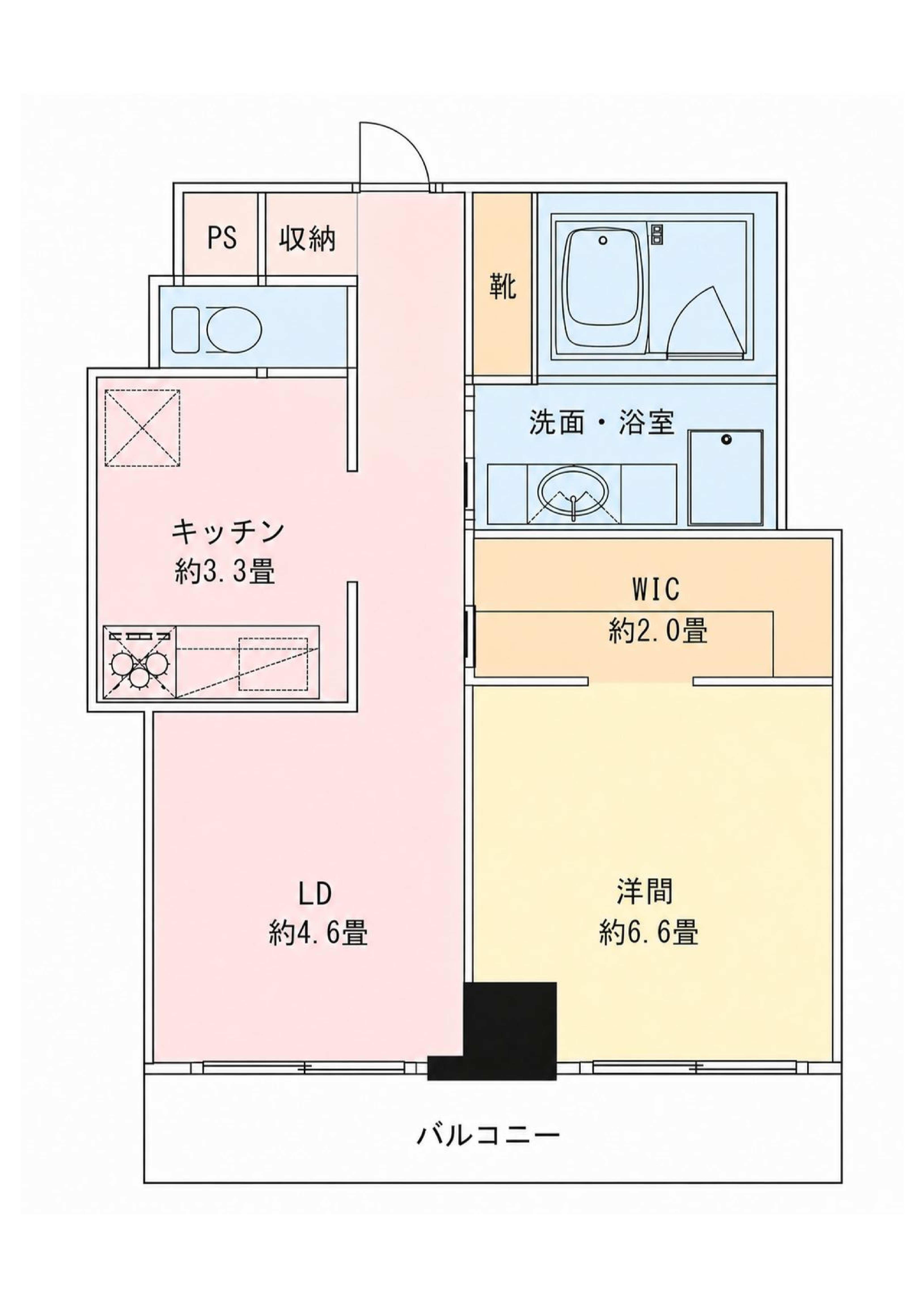 SLR吹上(1LDK/2階)の間取り写真