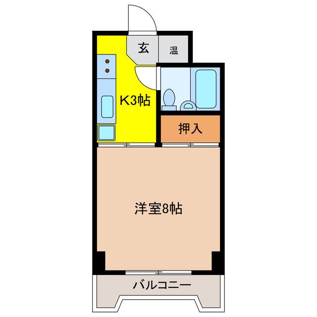 パレス90(1K/7階)の間取り写真