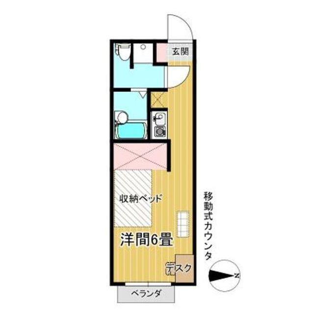 ホワイトプラムV(ワンルーム/2階)の間取り写真
