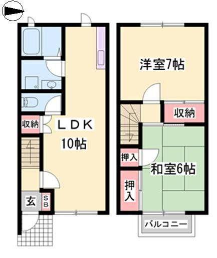 メゾンベルジュール(2LDK/1階)の間取り写真