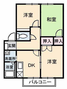 フレグランスタケムラ(3K/2階)の間取り写真