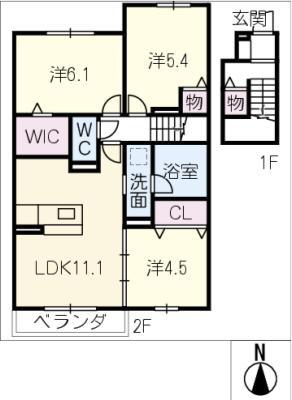SORAYA GARDEN(3LDK/2階)の間取り写真