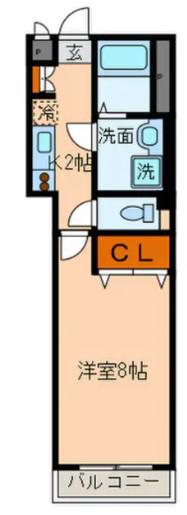 サンヒルズ北町(1K/1階)の間取り写真
