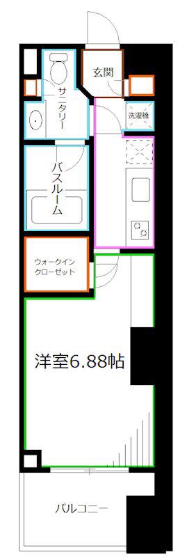 コンフォリア西荻窪(1K/8階)の間取り写真
