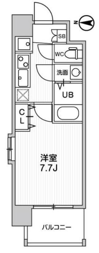 ラドゥセール荒本(1K/2階)の間取り写真