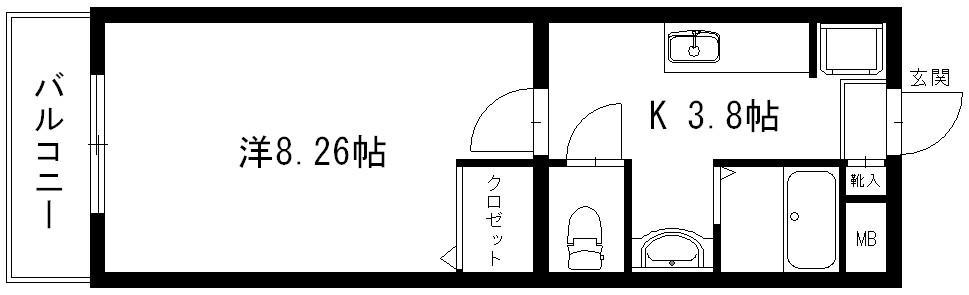 JR東海道本線 浜松駅 バス乗車時間:40分 最寄りバス停で下車 徒歩5分 3階建 築18年(1K/3階)の間取り写真