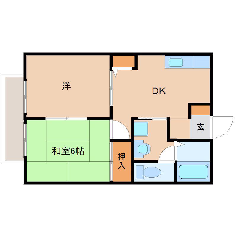 野草ハイツ(2DK/2階)の間取り写真
