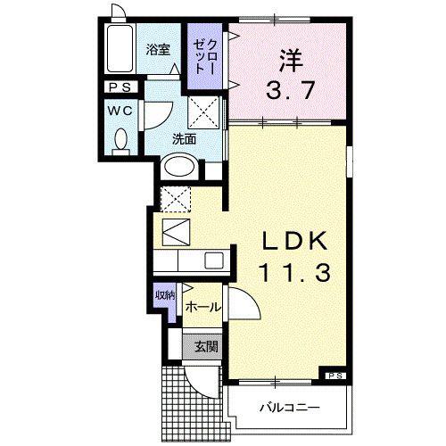 グリーンプロムナード(1LDK/1階)の間取り写真