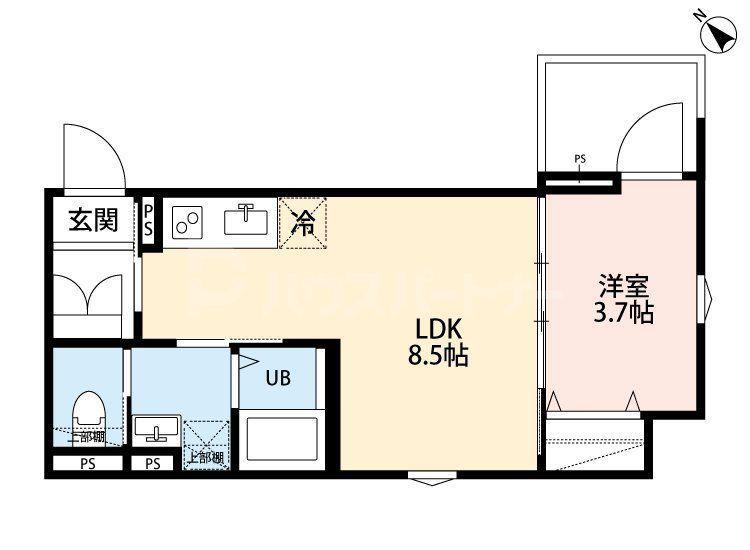 リュクスシティー鎌ヶ谷(1LDK/2階)の間取り写真