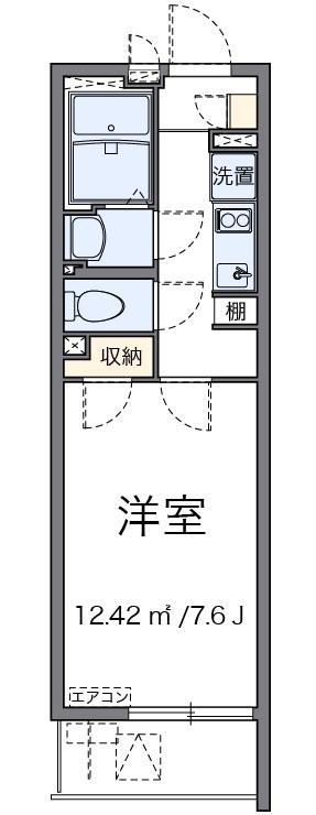 グリーンガーデン(1K/1階)の間取り写真