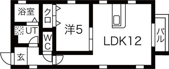 CHULO(1LDK/1階)の間取り写真