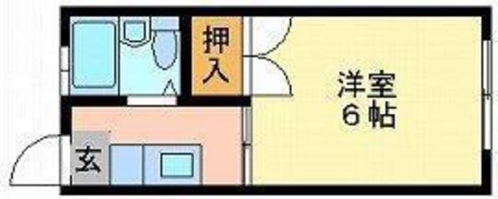 フェリカ青江(1K/2階)の間取り写真