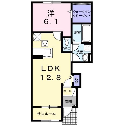 セレーネ(1LDK/1階)の間取り写真